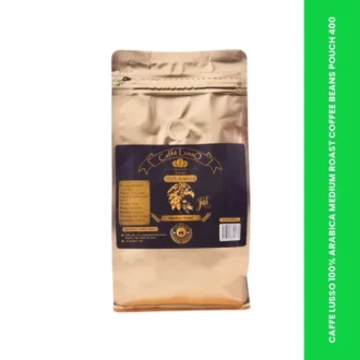 CAFFE LUSSO 100% ARABICA MEDIUM ROAST COFFEE BEANS POUCH 400GM