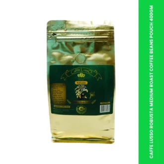 CAFFE LUSSO ROBUSTA MEDIUM ROAST COFFEE BEANS POUCH 400GM